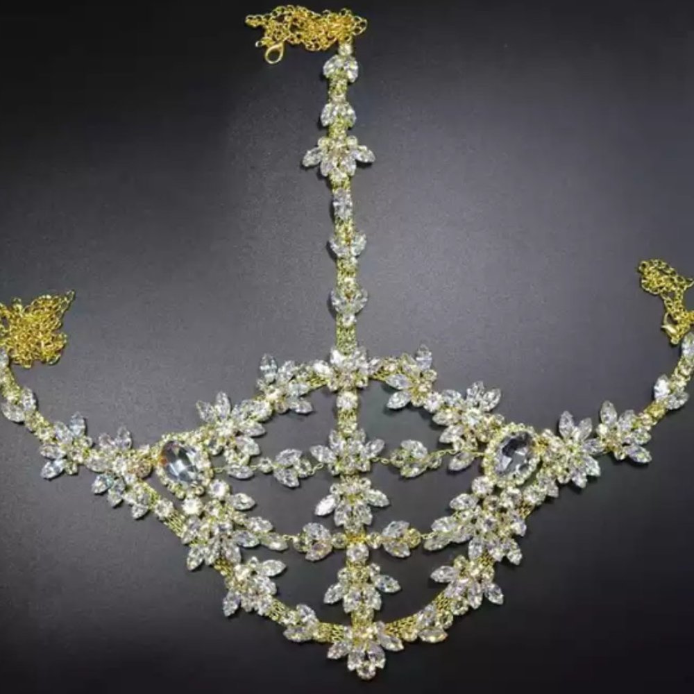 Crystal Face Mask Masquerade Full Face Jewelry Halloween Accessories Rhinestone - Picture 6 of 6